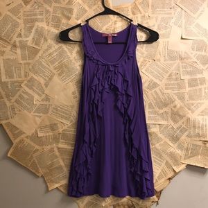 Epic Threads Ruffle Front Tank Top Purple M